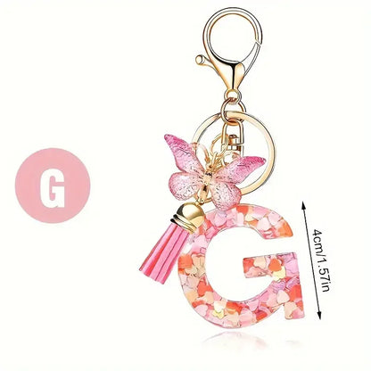 A-Z Letter Keychain - Personalized Metal Initial Pendant for Women, Car Keys & Bag Accessories