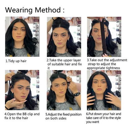 Effortless Face Contouring with Bb Clip Face Line Belt - Elastic Anti-Wrinkle Straps for Adjustable Eye and Face Tightening, 1.5cm Hair Band Included