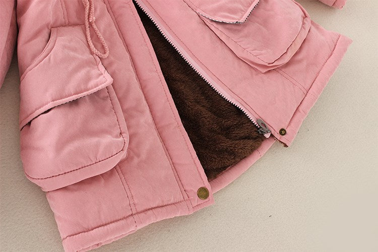 2024 Women's Winter Cotton Jacket – Slim Fit Hooded Parka, Embroidered Padded Warm Casual Overcoat