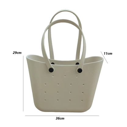 Fashion EVA Molded Beach Bag – Multi-Functional Women’s Shopping & Makeup Storage Tote, Trendy Plastic Waterproof Handbag