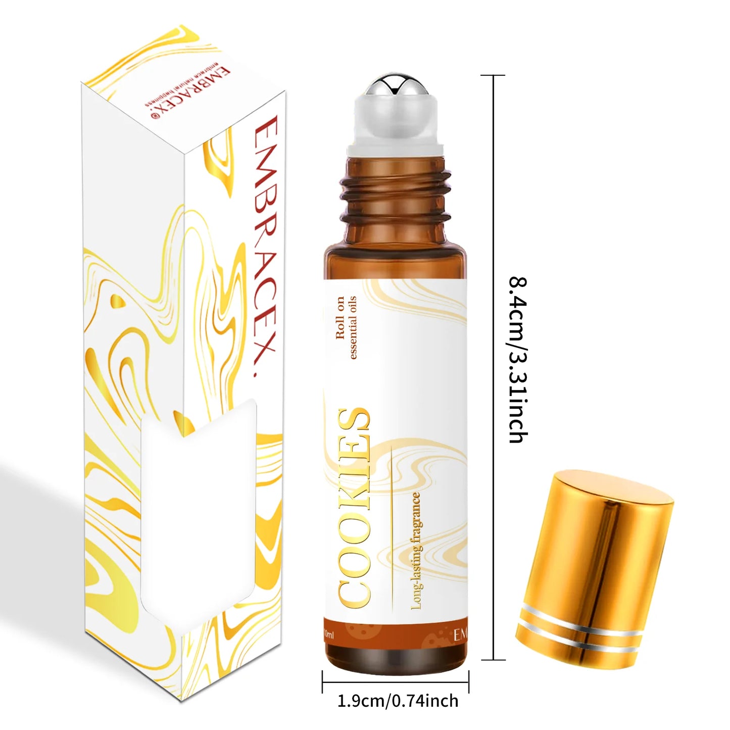 Cookie Scented Essential Oil Roll-On - 10ml Sweet Baked Aroma Aromatherapy for Relaxation Travel & Gift Ideas