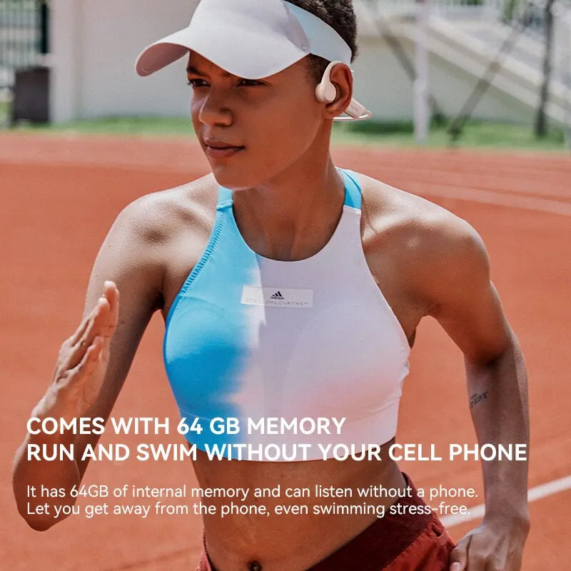 Sanag B60 Pro Bone Conduction Earphone - IPX8 Wireless Open Headset Bluetooth 5.3 Swimming Headphones with 64GB MP3 Earbuds