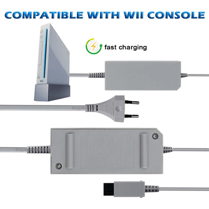 Nintend Wii AC Adapter 100-240V 12V 3.7A – EU/US Plug Wall Charger Power Supply