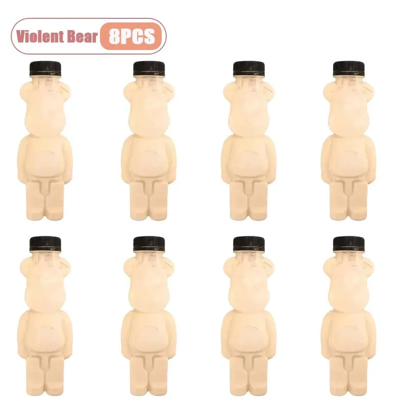 1-10PCS 500ml Cartoon Bear Portable Bottles – Cute Transparent Drink Containers for Bubble Tea, Juice & Party Supplies