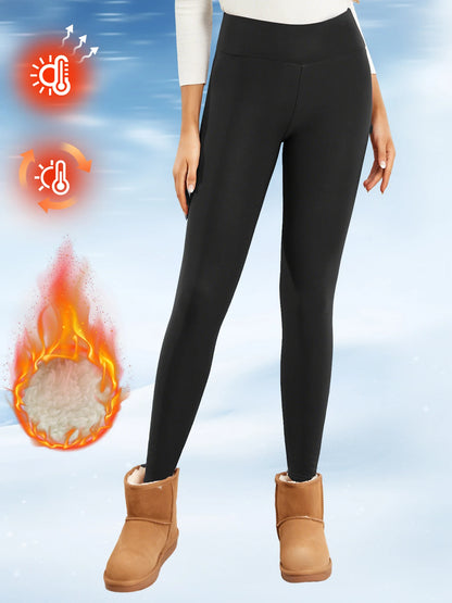 Women’s Fleece Leggings – High-Waisted Thick Flared Thermal Tights, Tummy Control Winter Pants