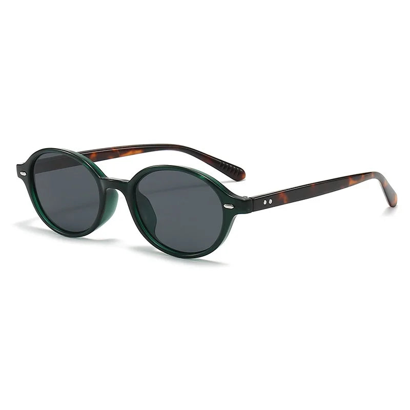 Retro Small Oval Sunglasses for Women & Men – Rivet Detail Luxury UV400 Fashion Eyewear Brand Oculus Gafas