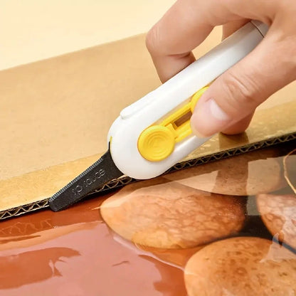 Magnetic Mini Box Cutter - Portable Letter Opener and Paper Cutter with Retractable Blade, Durable ABS Material