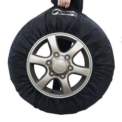 Universal 4Pcs Spare Tire Cover Case - Polyester Car Tyre Storage Bags - Automobile Tyre Accessories for Auto Vehicle Wheel Protection