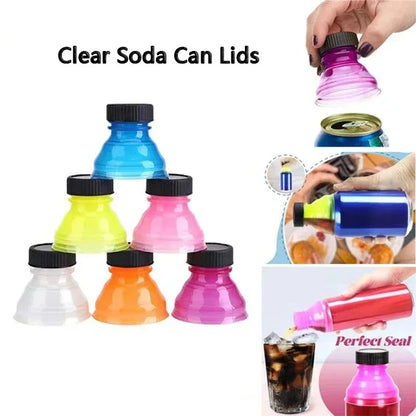 6/12PCS Reusable Plastic Airtight Bottle Lids – Can Protector Caps for Beer, Water & Soda, Dust Cover Top Saver