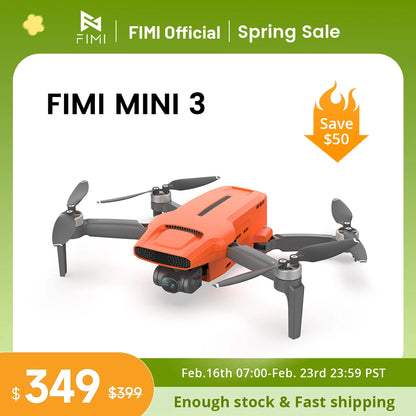FIMI MINI 3 Drone 4K 60fps AI Smart Tracking – 9km Range 3-Axis Gimbal Ultralight 249g Mini Pro Drone
