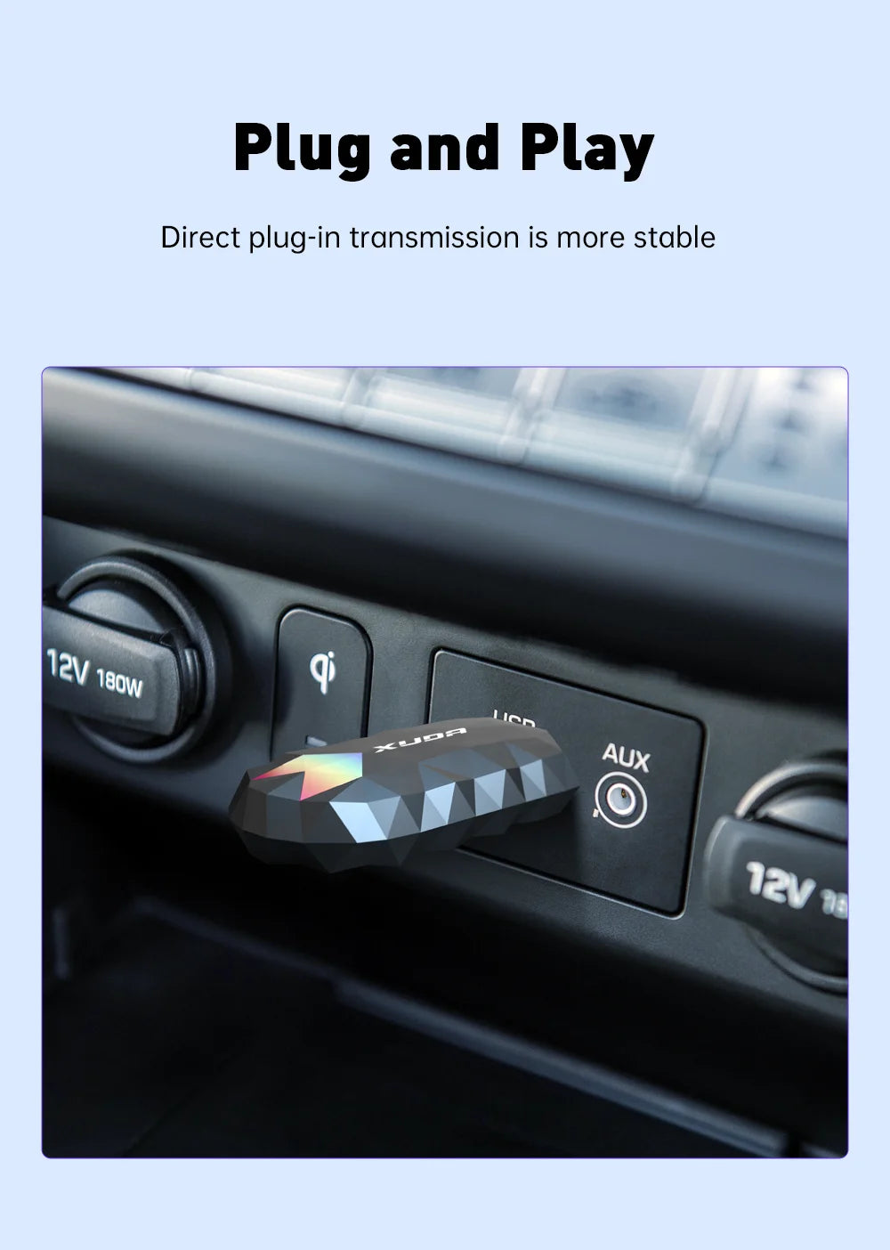 XUDA 2-in-1 Wireless CarPlay & Android Auto Mini Box - Plug & Play, Automatic Connection for 99% of Cars