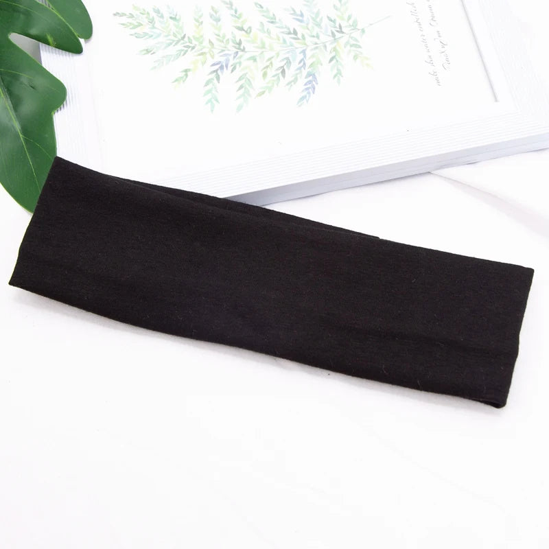 Elastic Cotton Hairband – Solid Fashion Headbands for Women & Men, Running, Yoga & Makeup Accessories
