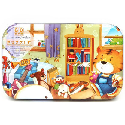 60-Piece Jigsaw Puzzle Set — Cartoon Animals & Vehicles Montessori Educational Toys for Kids, Perfect Christmas Gifts