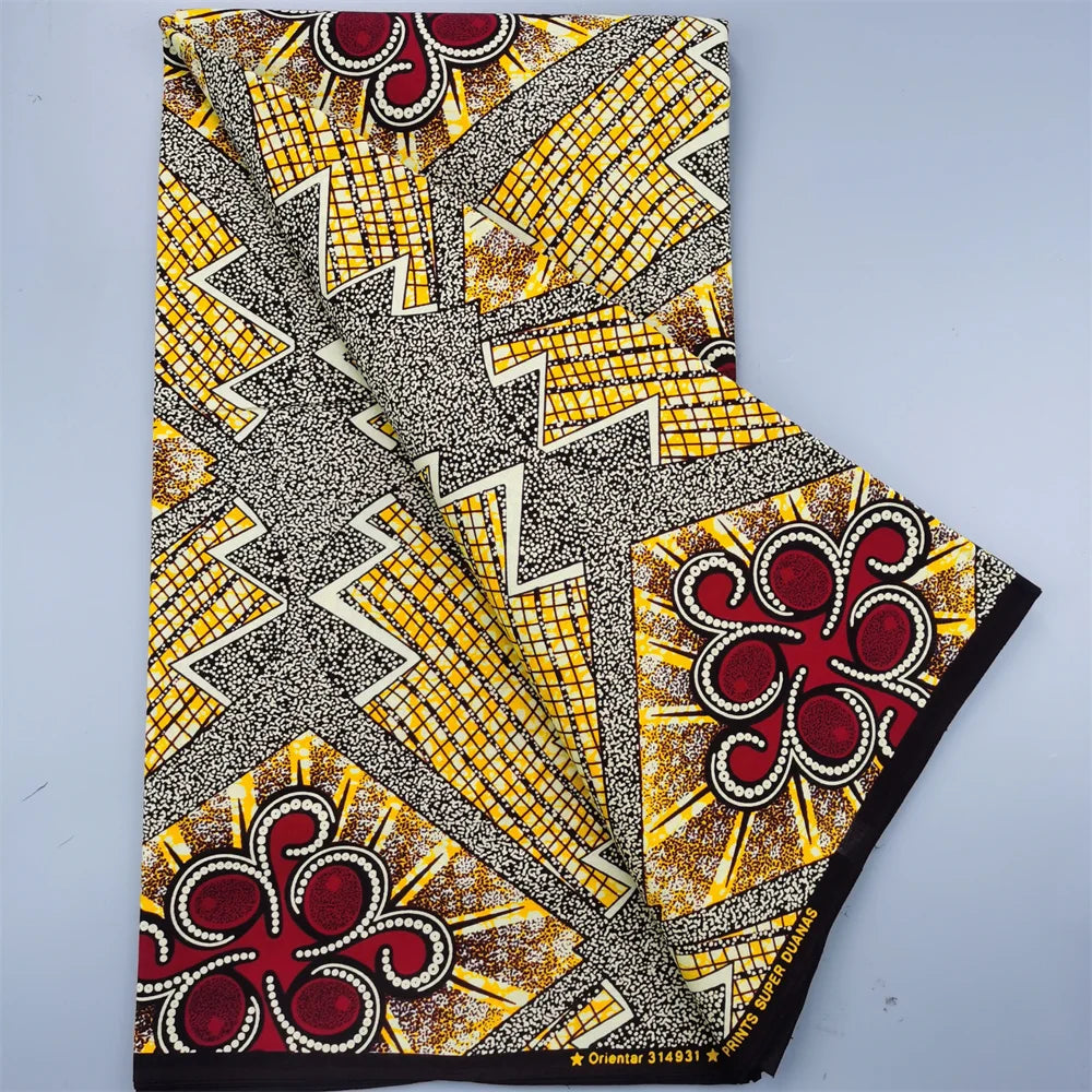 African Ankara Wax Print Fabric - 100% Cotton Nigerian Designer Pagne for Sewing & DIY Party Dresses