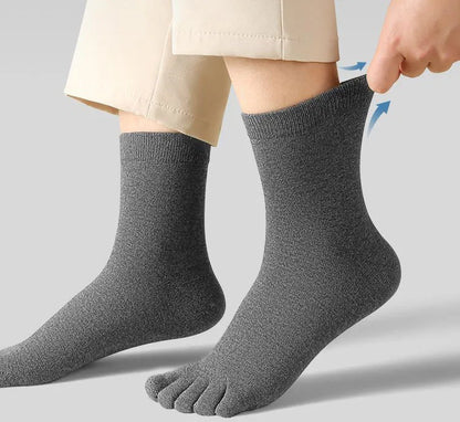 Men's Finger Socks – Breathable, Sweat-Absorbing Cotton, Elastic Sports & Business Socks for Comfort and Style
