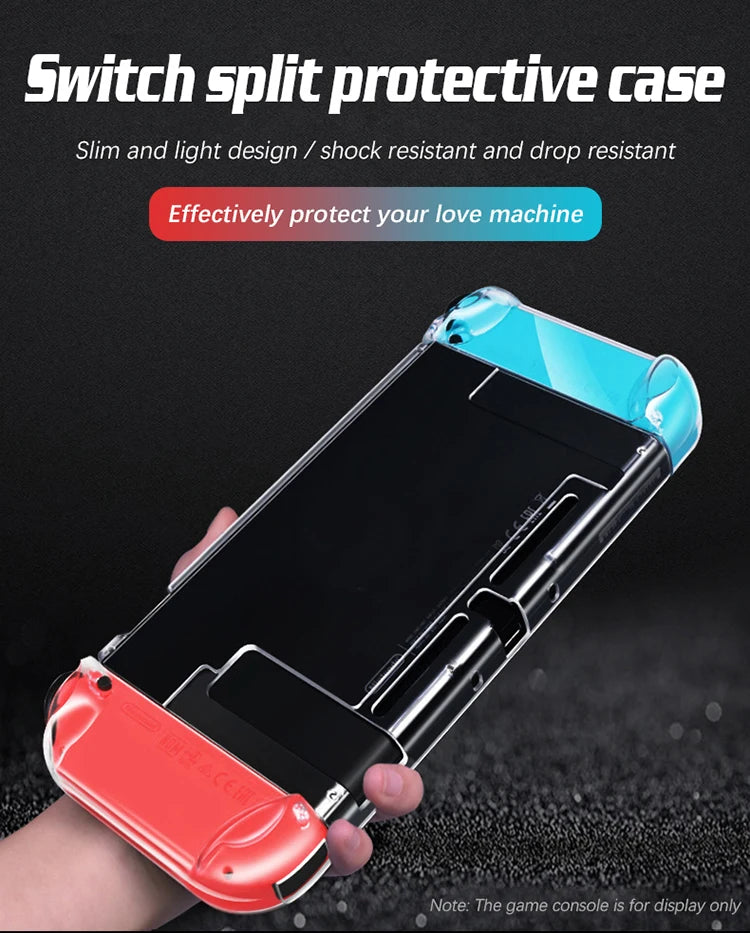 High Transparency PC Protective Case for Nintendo Switch – Ultra-Thin Full Coverage Handle & Split Protection