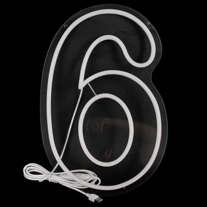 Numbers Neon Sign 0–9 – Acrylic LED Birthday, Wedding & Business Wall Decor with Switch