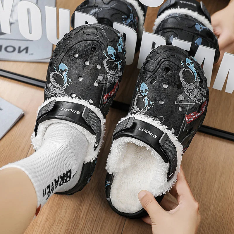Men’s & Women’s Winter Slippers – Soft Plush Indoor, Non-Slip Removable Sandals, Big Size 47
