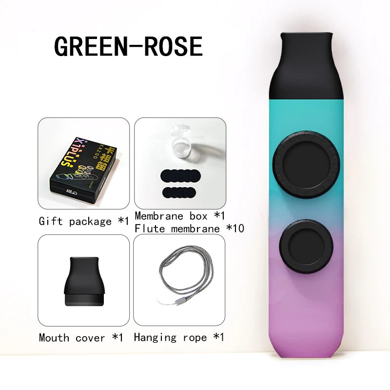 Double-Hole Kazoo Instrument - 10 Membranes Easy-to-Learn Fun Musical Instrument for Parties, Travel & Live Performances