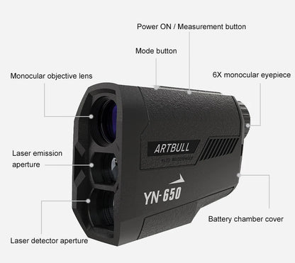 ARTBULL 1000m Golf Rangefinder – 650m Telescope with Flag-Lock, Slope, Pin Laser Distance Meter for Hunting & Outdoor Activities