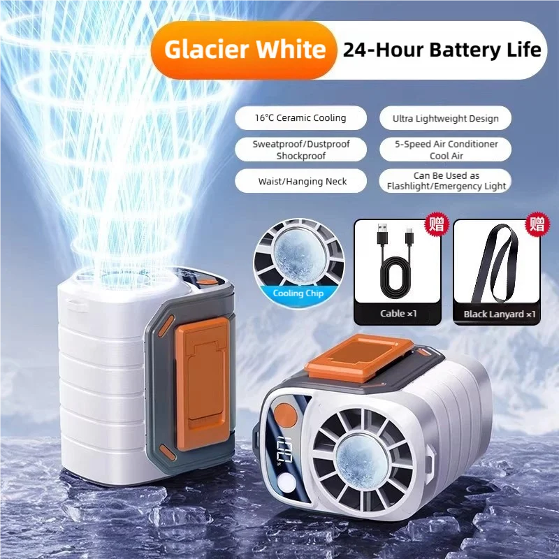 TINSOL Portable Waist Clip Fan – USB Rechargeable Long Battery Life Outdoor Cooling Fan for Construction & Summer Use