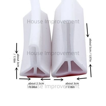 Collapsible Silicone Shower Water Barrier - Self-Adhesive Bendable Splash Guard and Waterproof Threshold Strip