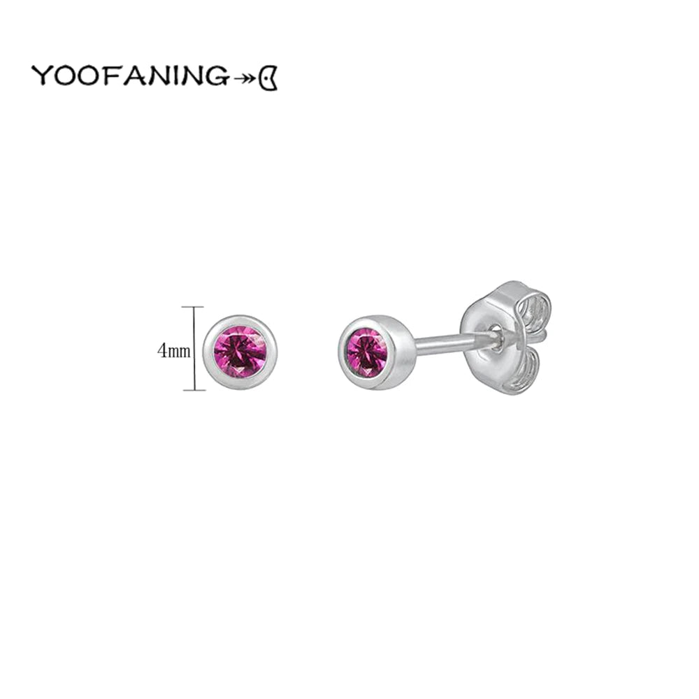 925 Sterling Silver Ear Needle Earrings – Simple Circular Gold & Silver Studs for Women Jewelry (Multiple Sizes)