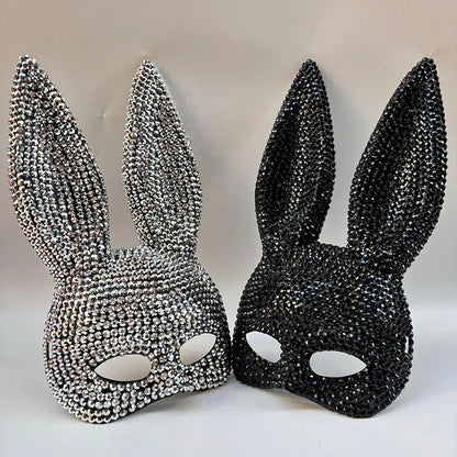 Halloween Sequin Rabbit Mask Costume – Masquerade Animal Cosplay Prop for Party, Performance, Comic Con & Drama Stage Wear