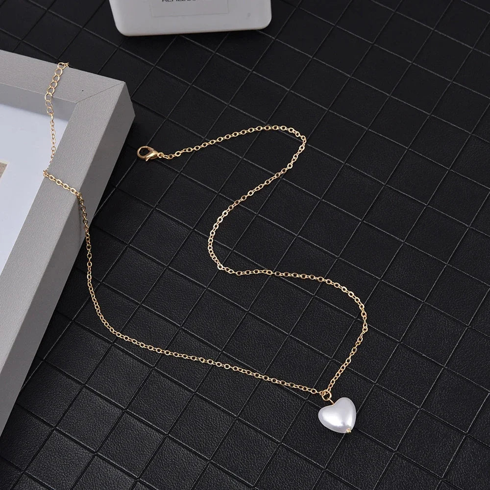 SUMENG 2024 Kpop Pearl Choker Necklace – Double Layer Pendant Jewelry Gift for Women