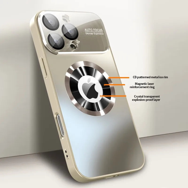 Titanium Metallic Matte iPhone Case - Luxury MagSafe Cover with Camera & Lens Protection for iPhone 12-17 Pro Max & Plus