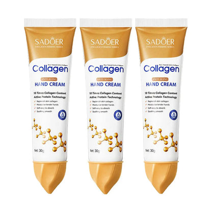 3pcs Collagen Hand Cream 30g — Moisturizing, Skin Softening & Nourishing Korean Skincare for Cracked Hands