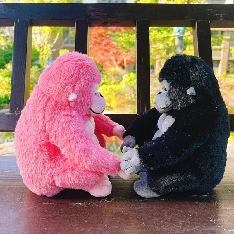Cartoon Gorilla Plush Toy — Soft Chimpanzee Monkey Stuffed Doll for Room Decor & Birthday Gift
