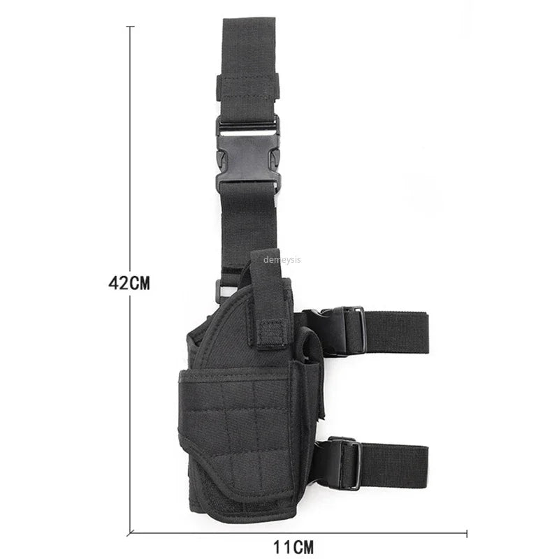 Universal Drop Leg Gun Holster - Right-Handed Tactical Thigh Pistol Bag & Pouch for All Handguns