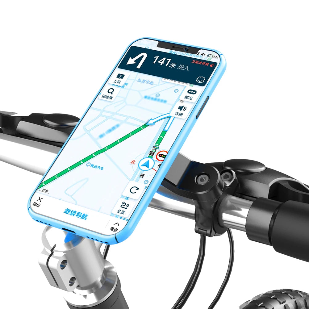 QUAD-LOCK Motorcycle & Bike Phone Holder — 360° Rotatable Navigation Stand with Secure Mount Bracket