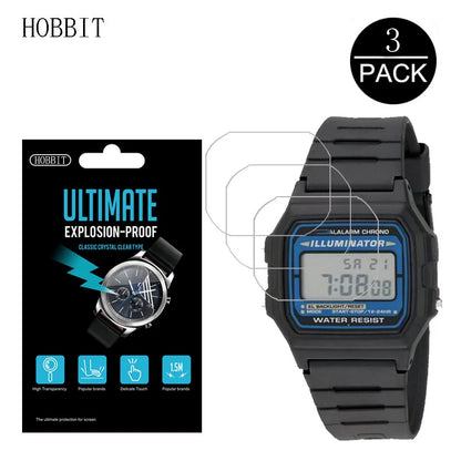 0.15mm HD Screen Protector for Casio Watches - 5H Anti-Fingerprint, Waterproof, Shock-Resistant Protective Film for F-105W and A168W