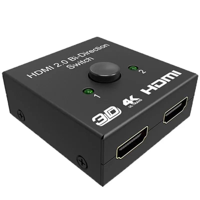 HDMI 2.0 4K 60HZ Bi-Directional Switch Splitter - 1x2 2x1 Dual Ports Adapter Converter - Supports Ultra HD 4K