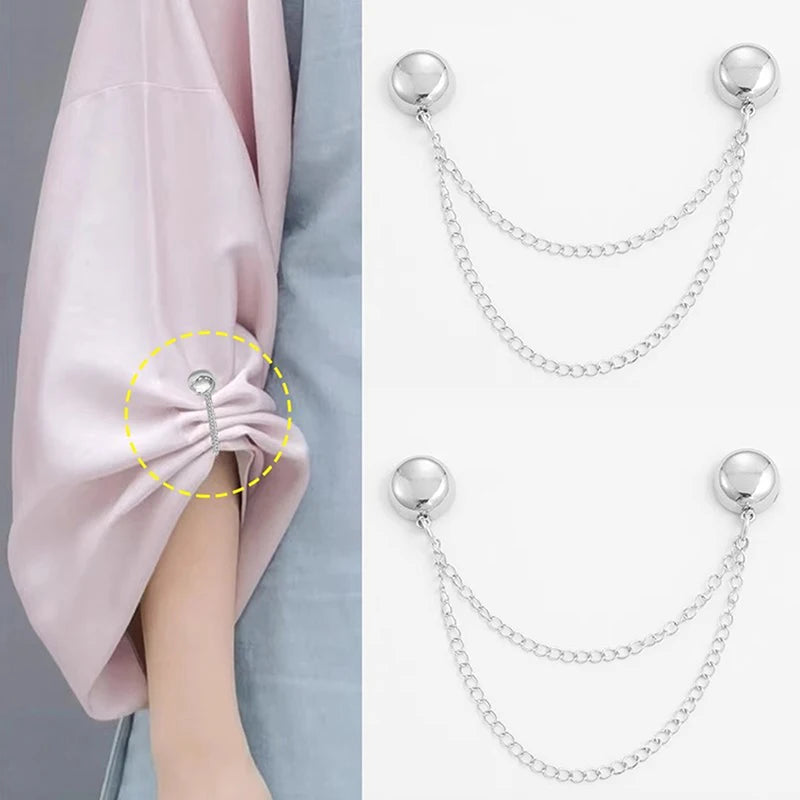 2pcs Multi-Function Magnetic Clothing Clips – Metal Button Pin for Clothes, Scarves & Pants