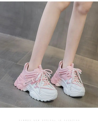 Women's Platform Sneakers - 2024 Spring Fashion Thick Sole Casual Shoes & Tennis Trainers