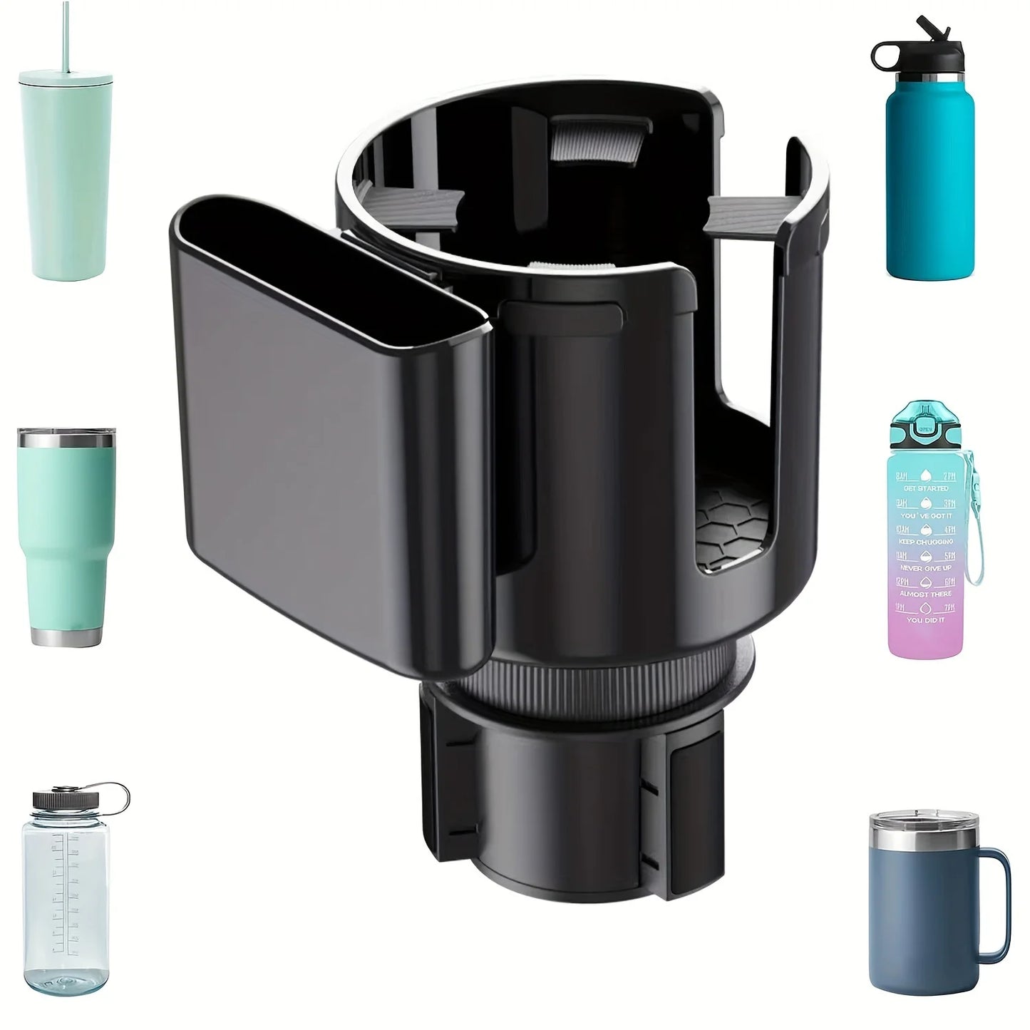 Car Cup Holder Expander : Multipurpose Auto Interior Organizer with Phone Holder - Expandable Storage Accessories for Convenient Organization