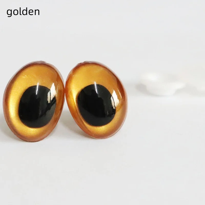 10PCS 3D Colorful Safety Eyes - Oval Crochet Doll Eyes for Amigurumi DIY Toy Making