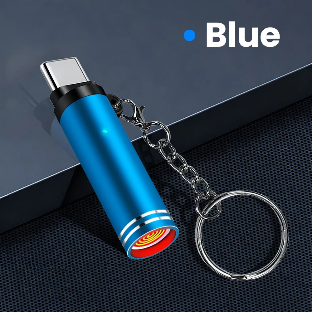 Mini Type C Electric Lighter - USB C Rechargeable Windproof Outdoor Lighter Adapter for iPhone 17 Pro