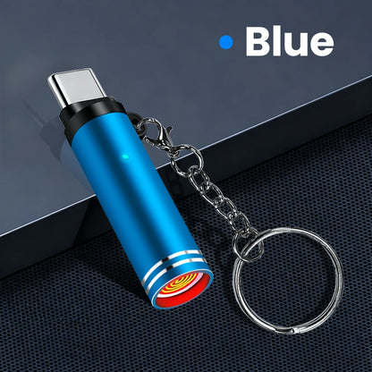 Mini Type C Electric Lighter - USB C Rechargeable Windproof Outdoor Lighter Adapter for iPhone 17 Pro