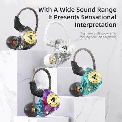 QKZ AK3 Wired Earphones - HiFi Bass Headphones with Microphone for Gaming, Sports & Music