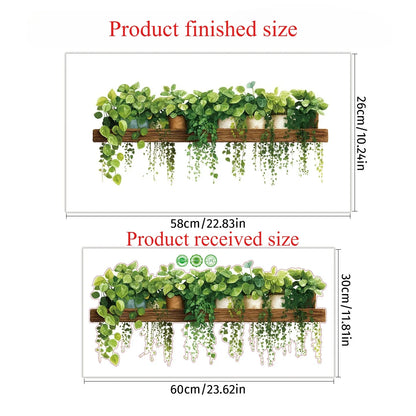 Green Leaves Plant Branch Wall Stickers – PVC Mural Art Decals for Bedroom, Living Room, and Home Wall Decoration