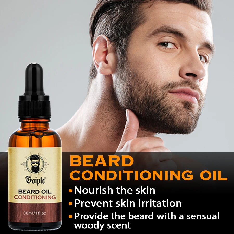 2-Piece Beard Volumizing & Conditioning Oil Set for Men – Moisturizing Facial Hair & Mustache Care Oil for Softer, Fuller, Healthier Beard Grooming