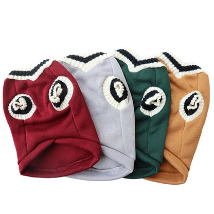 XS-5XL Pet College Style Sweater for Small and Large Dogs - Warm Vest Coat for French Bulldog, Yorkie, Chihuahua, and More