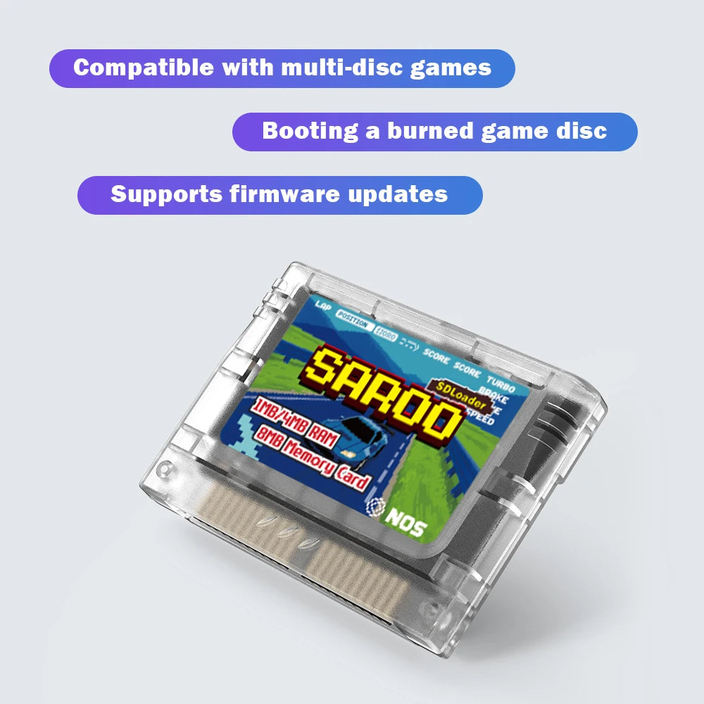 EPICJOY SEGA Saturn SAROO Optical Drive Emulator — SDLoader FlashCart with 1MB/4MB RAM & 8MB Memory Card
