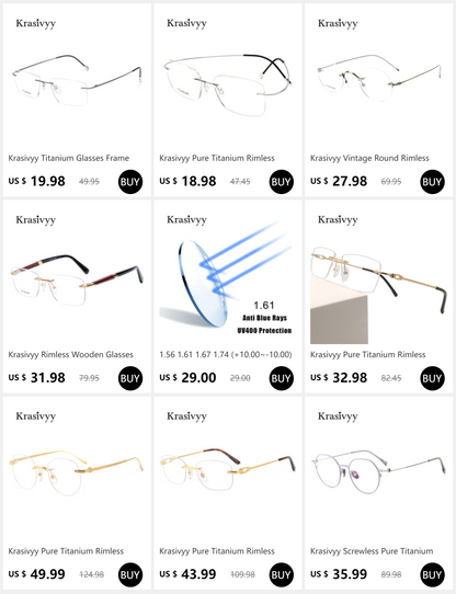 Krasivyy Rimless Square Polarized Sunglasses – Ultralight Pure Titanium, Brand Design for Men, Driving Sun Glasses, Oculos De Sol