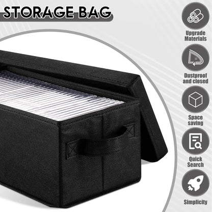 2/4PCS Stackable DVD Storage Boxes – Dustproof Nonwoven Fabric CD & DVD Organizer Cases