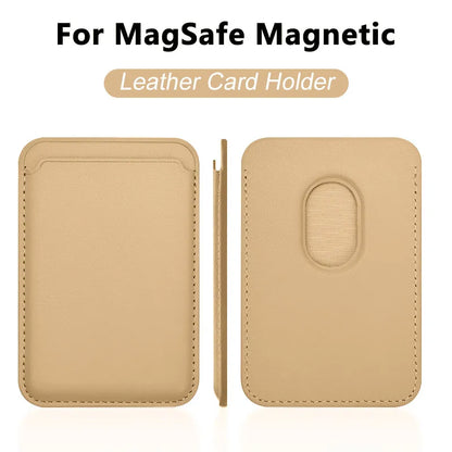 Luxury Magnetic Leather Wallet Case for iPhone 12–16 Pro Max — MagSafe Card Holder Phone Cover